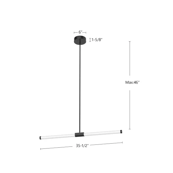 Akari 37-Inch Linear Pendant in Matte Black - Image 13