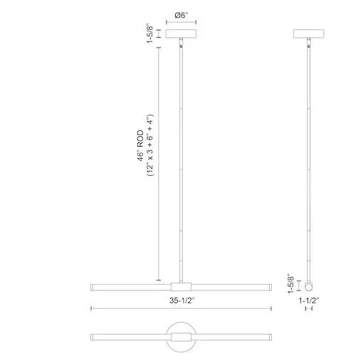 Akari 37-Inch Linear Pendant in Matte Black - Image 14