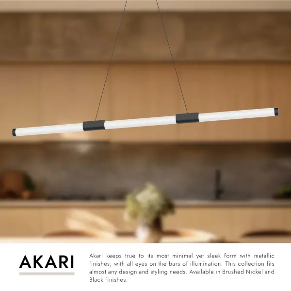 Akari 48-Inch Linear Pendant in Brushed Nickel - Image 11