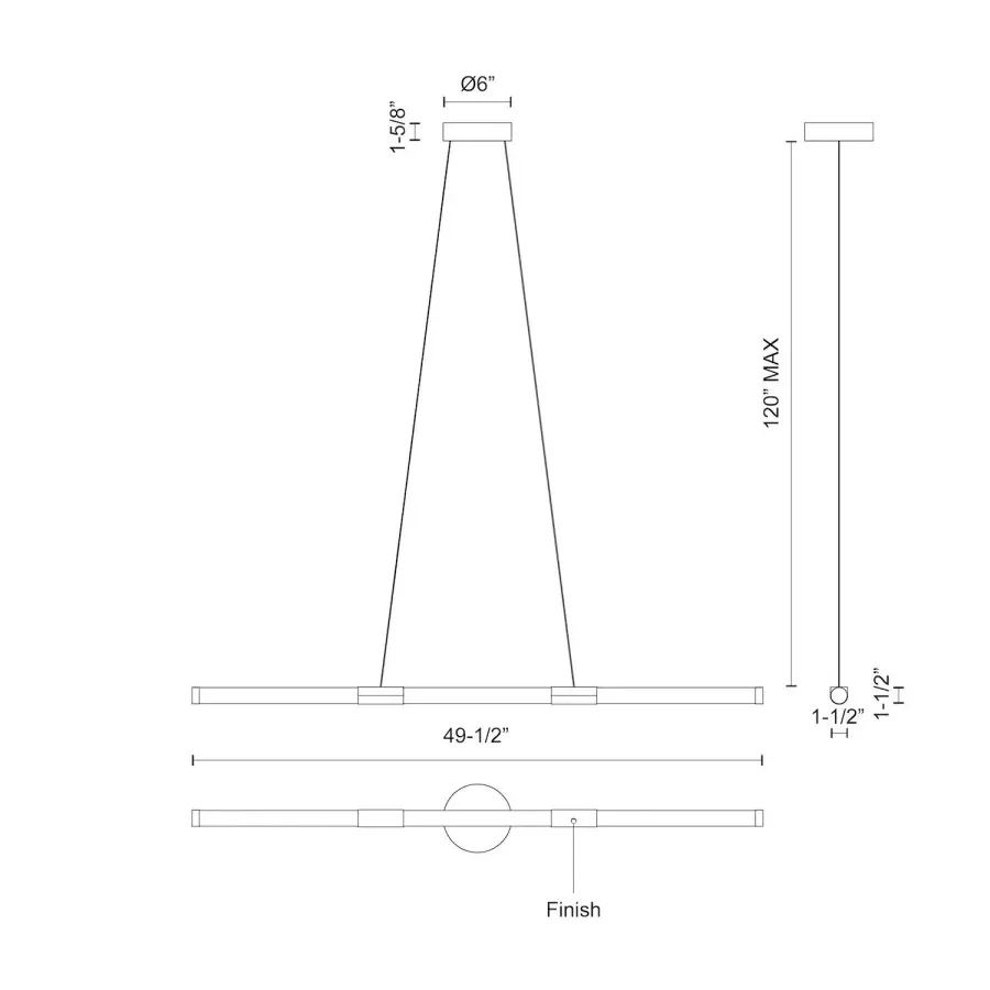Akari 48-Inch Linear Pendant in Brushed Nickel - Image 10
