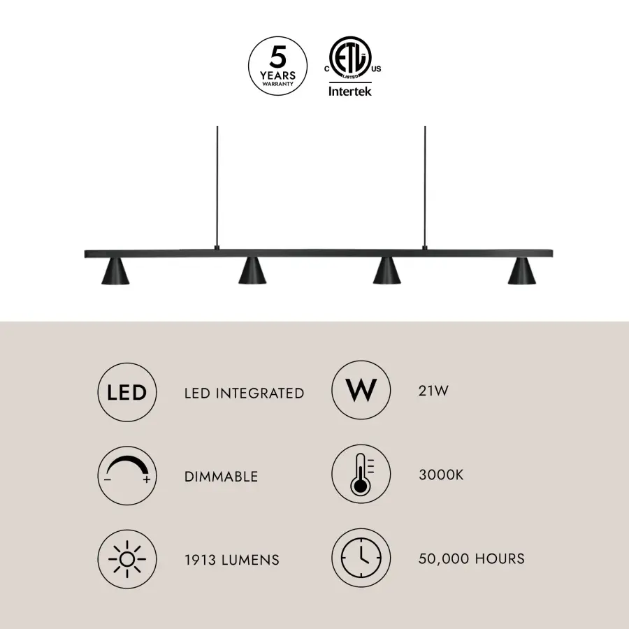 Dune 37-Inch Linear Pendant in Brushed Nickel - Image 11