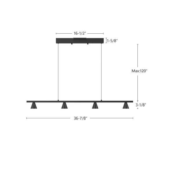 Dune 37-Inch Linear Pendant in Brushed Nickel - Image 9