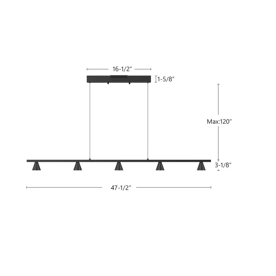 Dune 47-Inch Linear Pendant in Brushed Nickel - Image 11