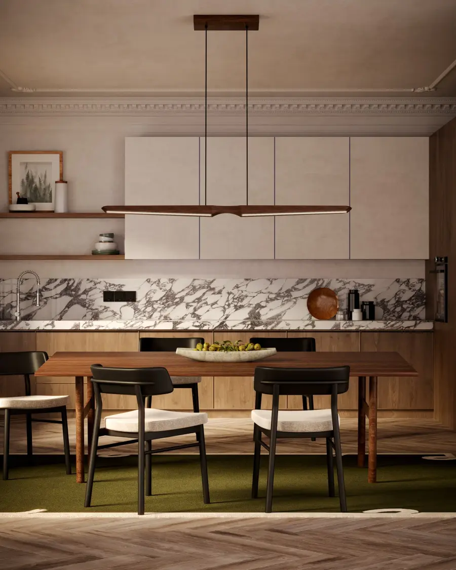 Dakota 47-Inch Linear Pendant in Beech Wood - Image 2