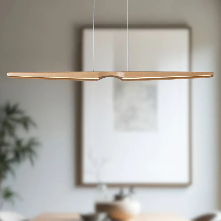 Dakota 47-Inch Linear Pendant in Beech Wood - Image 3