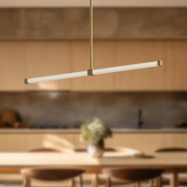Blade 32-Inch Linear Pendant in Brushed Gold - Image 4