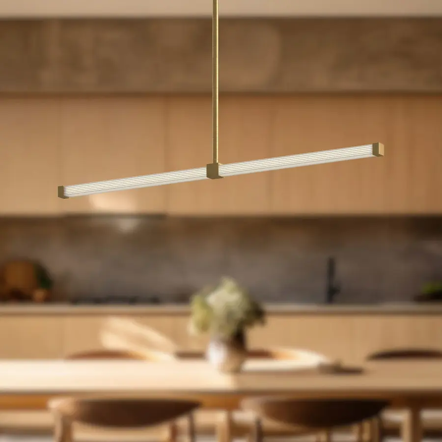 Blade 32-Inch Linear Pendant in Brushed Gold - Image 4