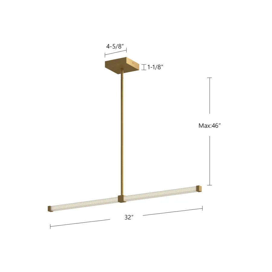 Blade 32-Inch Linear Pendant in Brushed Gold - Image 6