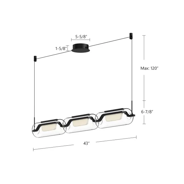 Hilo 43-Inch Linear Pendant in Brushed Gold - Image 7