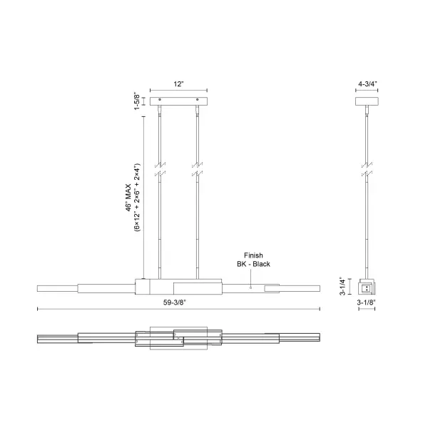Enzo 60-Inch Linear Pendant - Image 8
