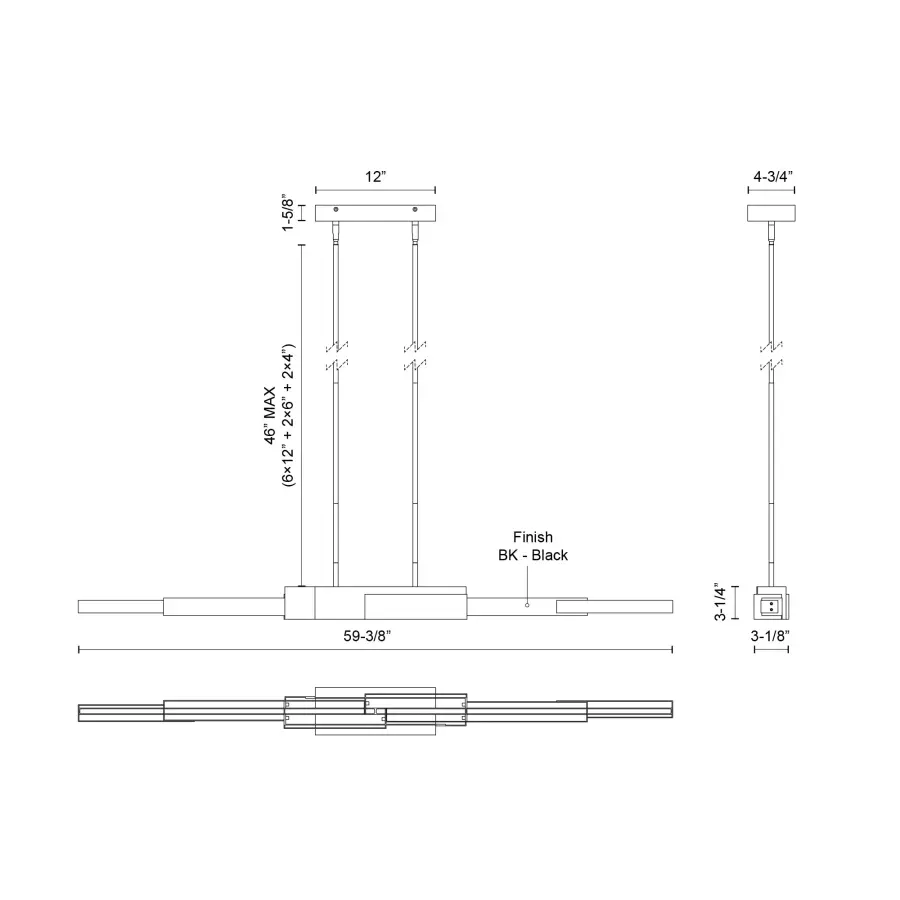 Enzo 60-Inch Linear Pendant - Image 8