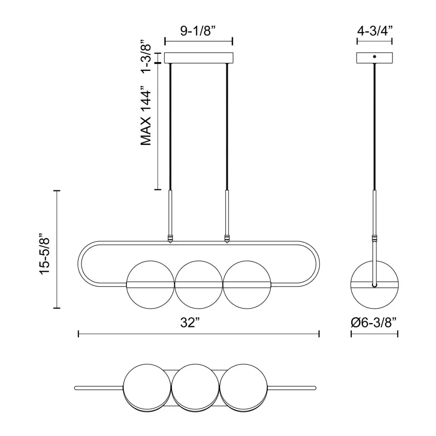 Tagliato 32-Inch Linear Pendant - Image 4