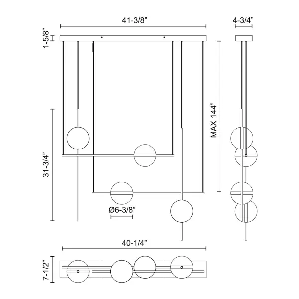 Tagliato 40-Inch Linear Pendant - Image 8