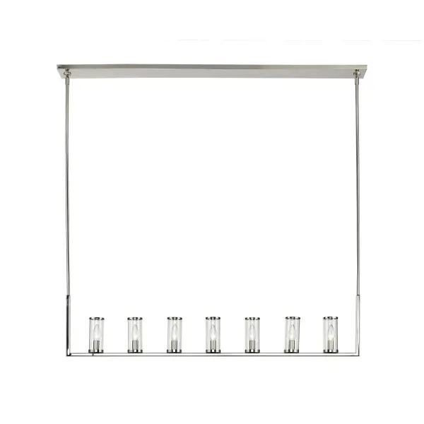 Revolve 47-Inch Linear Pendant in Natural Brass with Clear Glass - Image 5