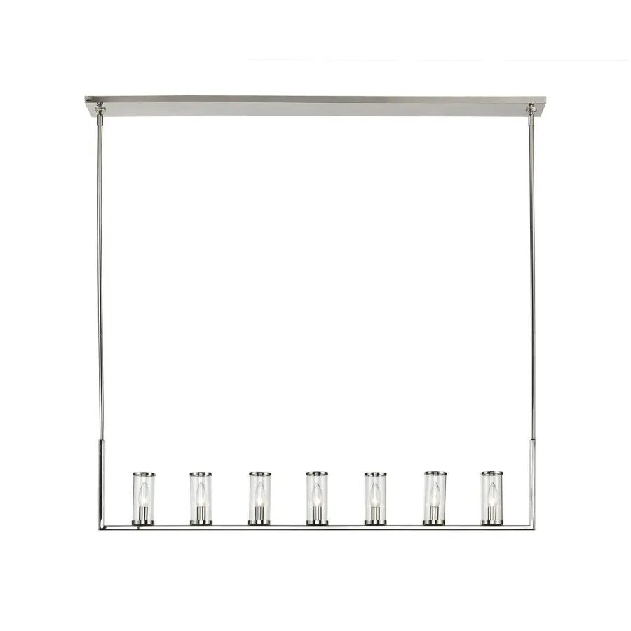 Revolve 47-Inch Linear Pendant in Natural Brass with Clear Glass - Image 5