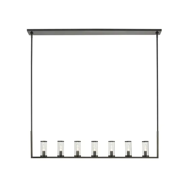 Revolve 47-Inch Linear Pendant in Natural Brass with Clear Glass - Image 6