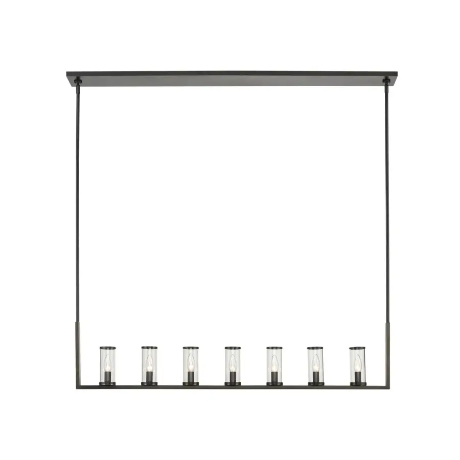 Revolve 47-Inch Linear Pendant in Natural Brass with Clear Glass - Image 6