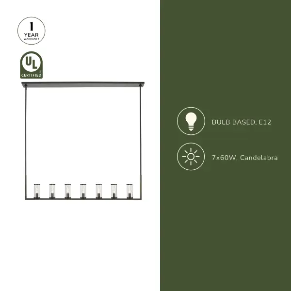 Revolve 47-Inch Linear Pendant in Natural Brass with Clear Glass - Image 7
