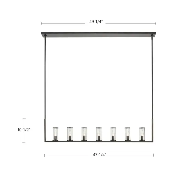 Revolve 47-Inch Linear Pendant in Natural Brass with Clear Glass - Image 9