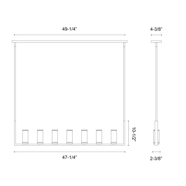 Revolve 47-Inch Linear Pendant in Natural Brass with Clear Glass - Image 10
