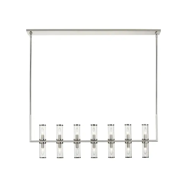Revolve 47-Inch Linear Pendant in Natural Brass with Clear Glass - Image 6