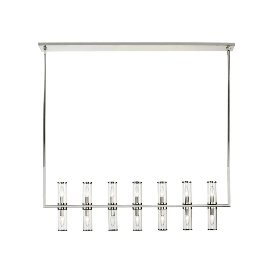 Revolve 47-Inch Linear Pendant in Natural Brass with Clear Glass - Image 6