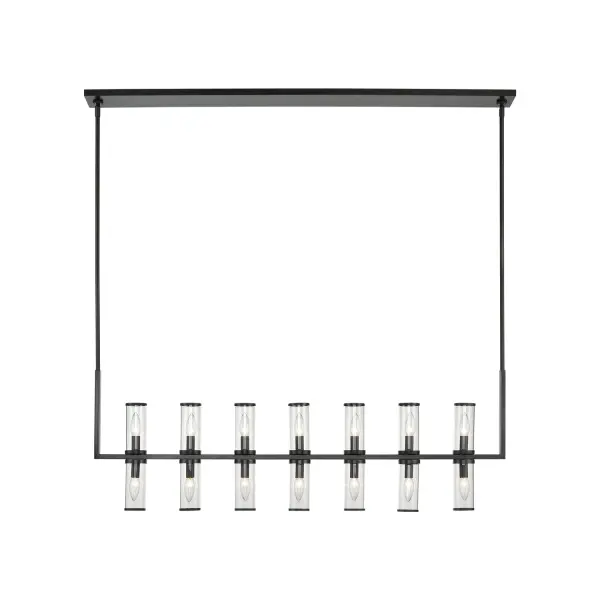 Revolve 47-Inch Linear Pendant in Natural Brass with Clear Glass - Image 7