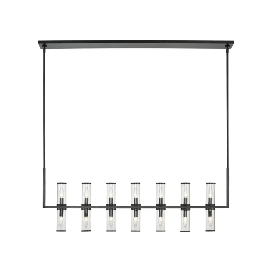 Revolve 47-Inch Linear Pendant in Natural Brass with Clear Glass - Image 7