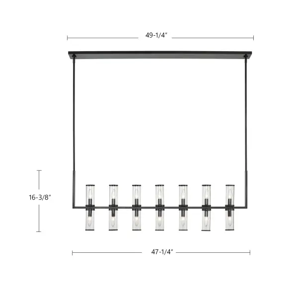 Revolve 47-Inch Linear Pendant in Natural Brass with Clear Glass - Image 8