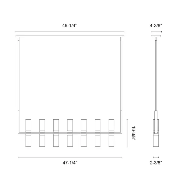 Revolve 47-Inch Linear Pendant in Natural Brass with Clear Glass - Image 9