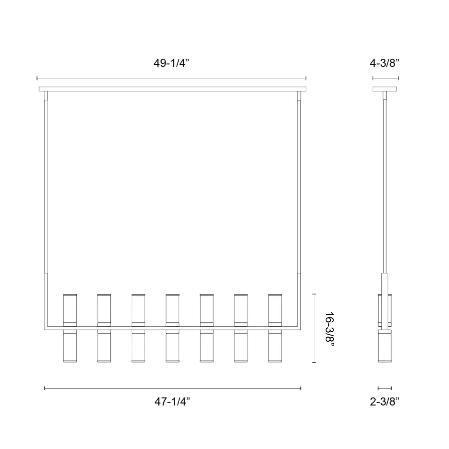Revolve 47-Inch Linear Pendant in Natural Brass with Clear Glass - Image 9