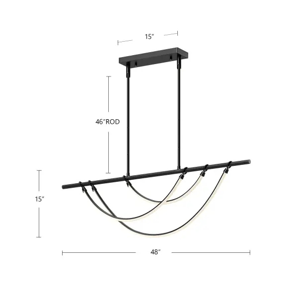 Aryas 48-Inch Linear Pendant in Urban Bronze - Image 16