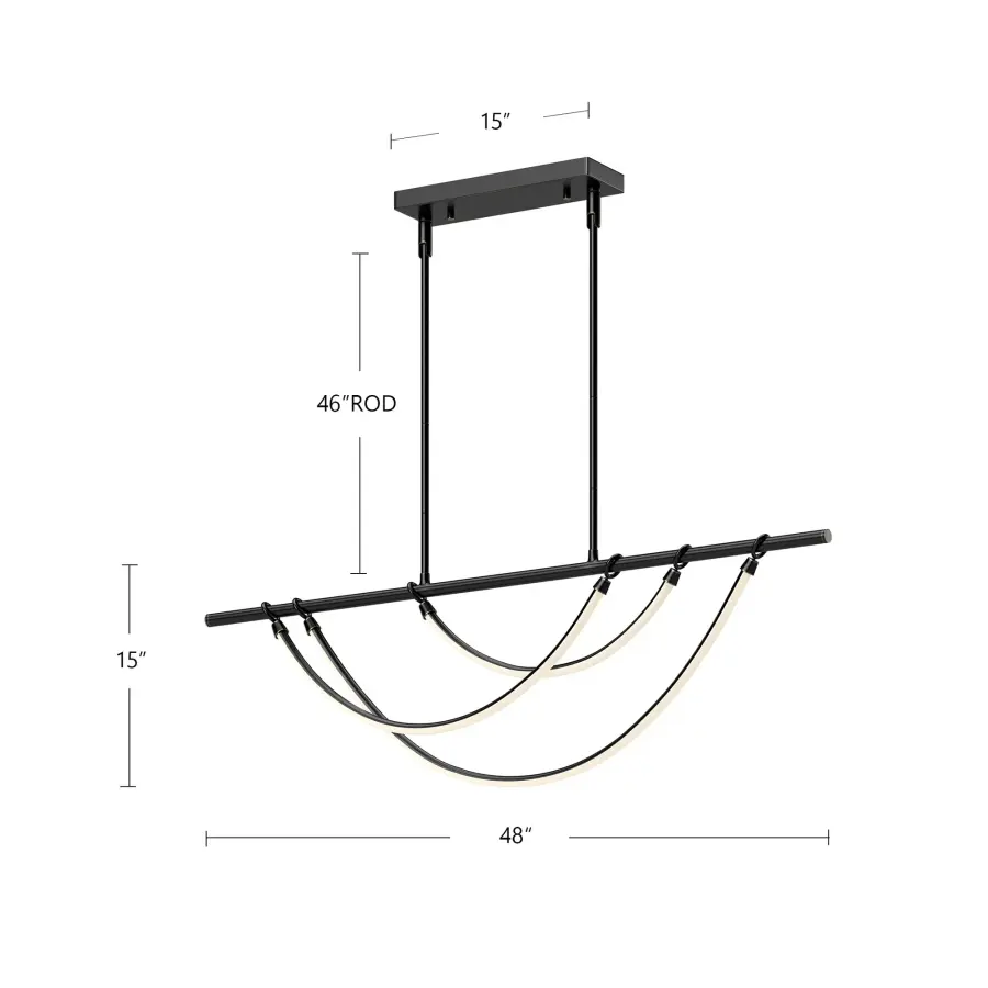 Aryas 48-Inch Linear Pendant in Urban Bronze - Image 16