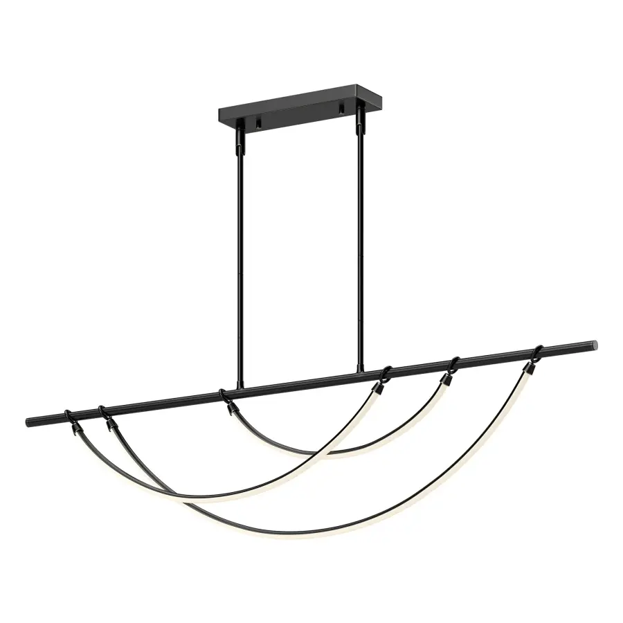 Aryas 60-Inch Linear Pendant in Vintage Brass - Image 1