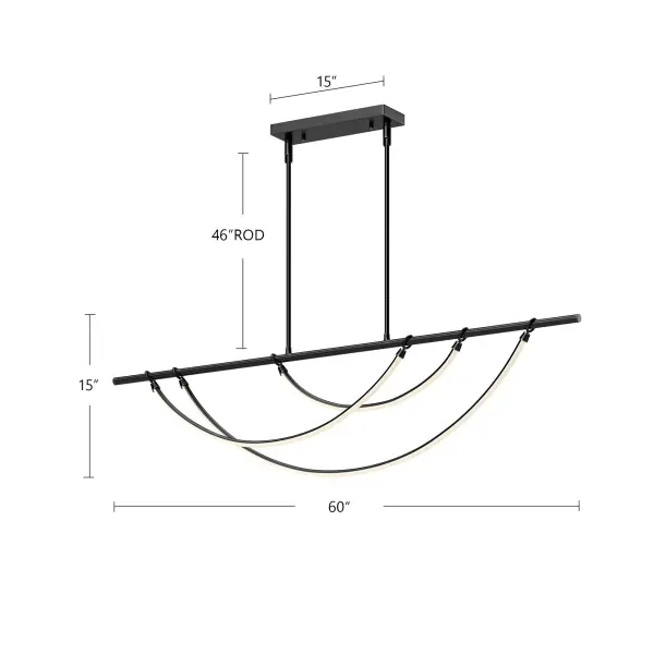 Aryas 60-Inch Linear Pendant in Vintage Brass - Image 14
