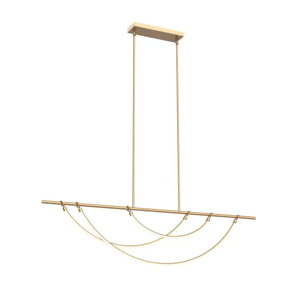 Aryas 60-Inch Linear Pendant in Vintage Brass - Image 8