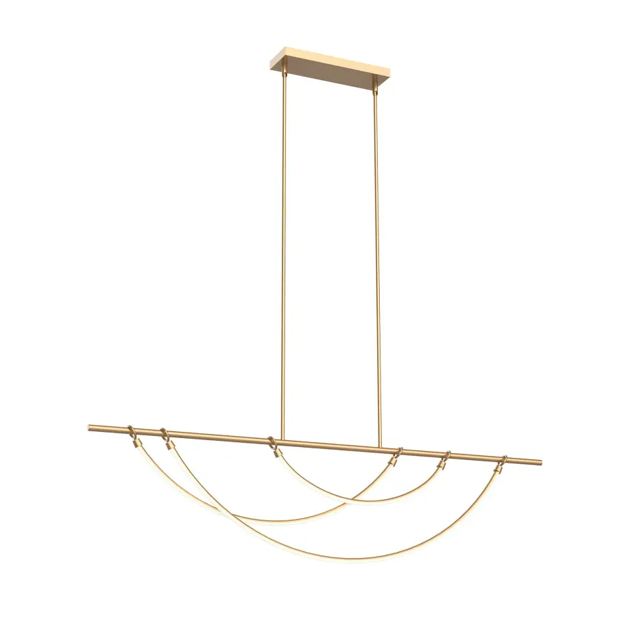 Aryas 60-Inch Linear Pendant in Vintage Brass - Image 9