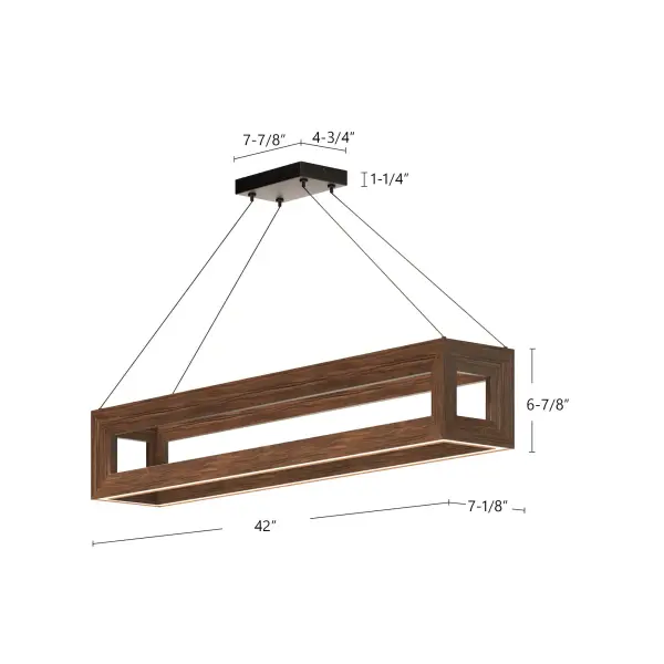 Morina 42-Inch Linear Pendant in White Oak - Image 3