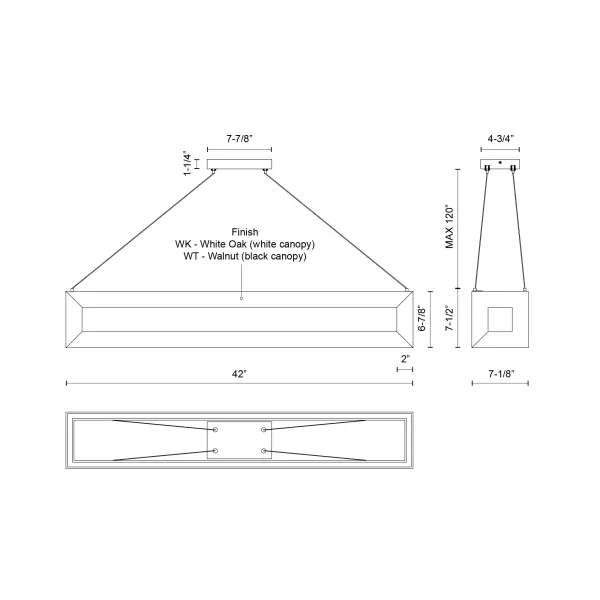 Morina 42-Inch Linear Pendant in White Oak - Image 4