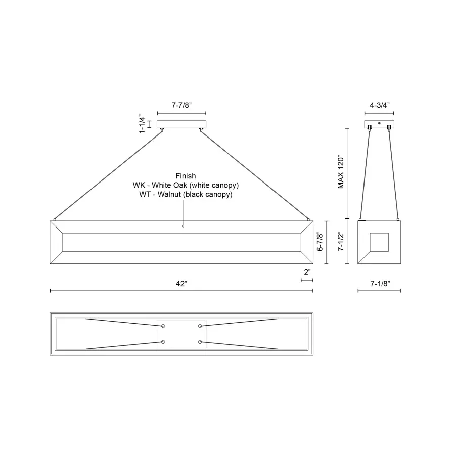 Morina 42-Inch Linear Pendant in White Oak - Image 4