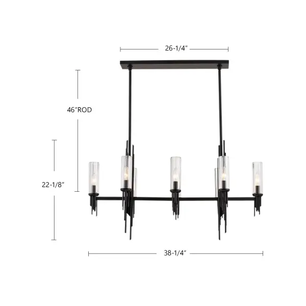 Torres 38-Inch Linear Pendant in Vintage Brass with Ribbed Crystal - Image 11