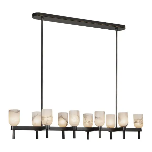 Lucian 52-Inch Linear Pendant in Polished Nickel with Alabaster - Image 13