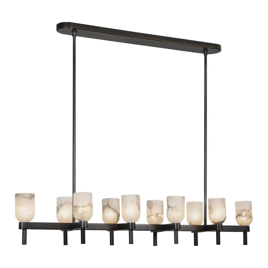 Lucian 52-Inch Linear Pendant in Polished Nickel with Alabaster - Image 13