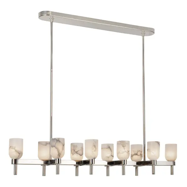 Lucian 52-Inch Linear Pendant in Polished Nickel with Alabaster - Image 17