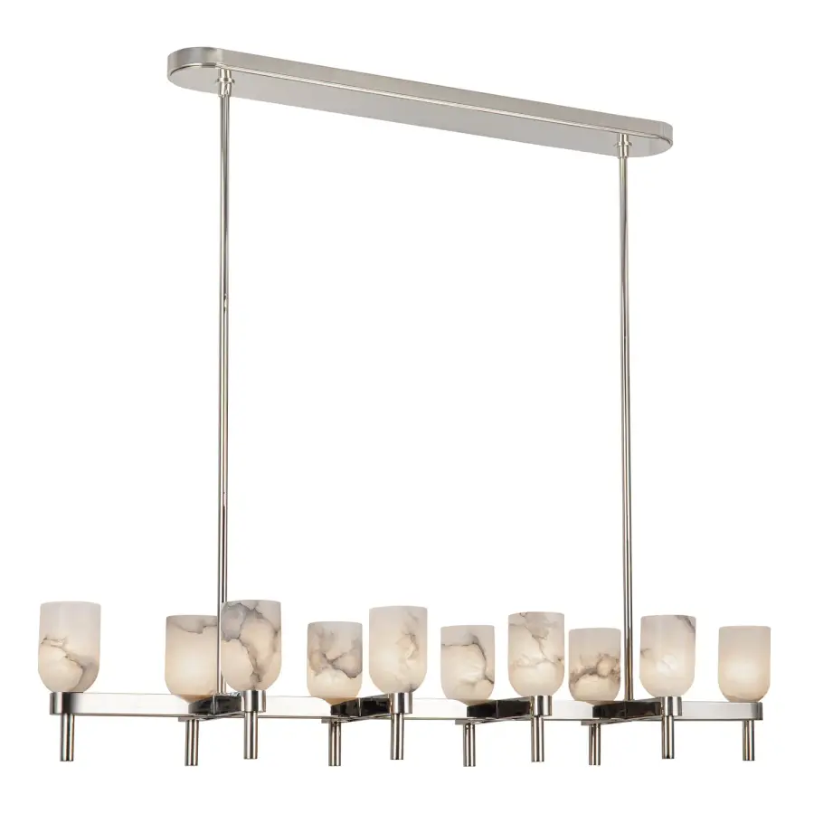 Lucian 52-Inch Linear Pendant in Polished Nickel with Alabaster - Image 17