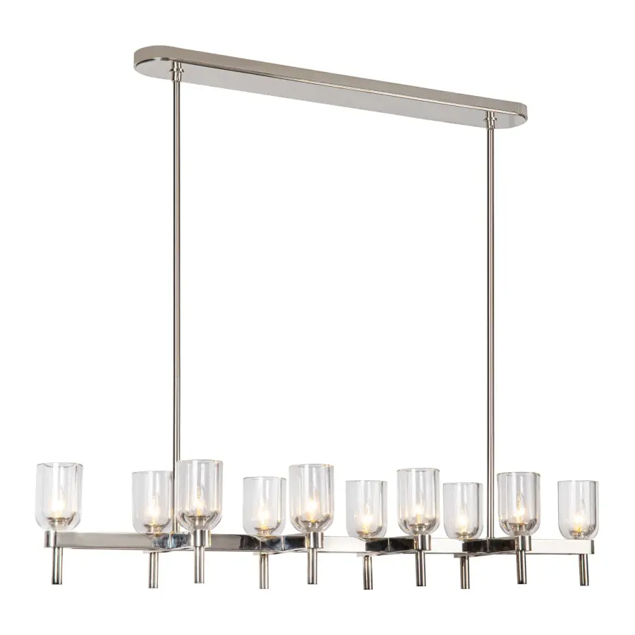 Lucian 52-Inch Linear Pendant in Polished Nickel with Alabaster - Image 19