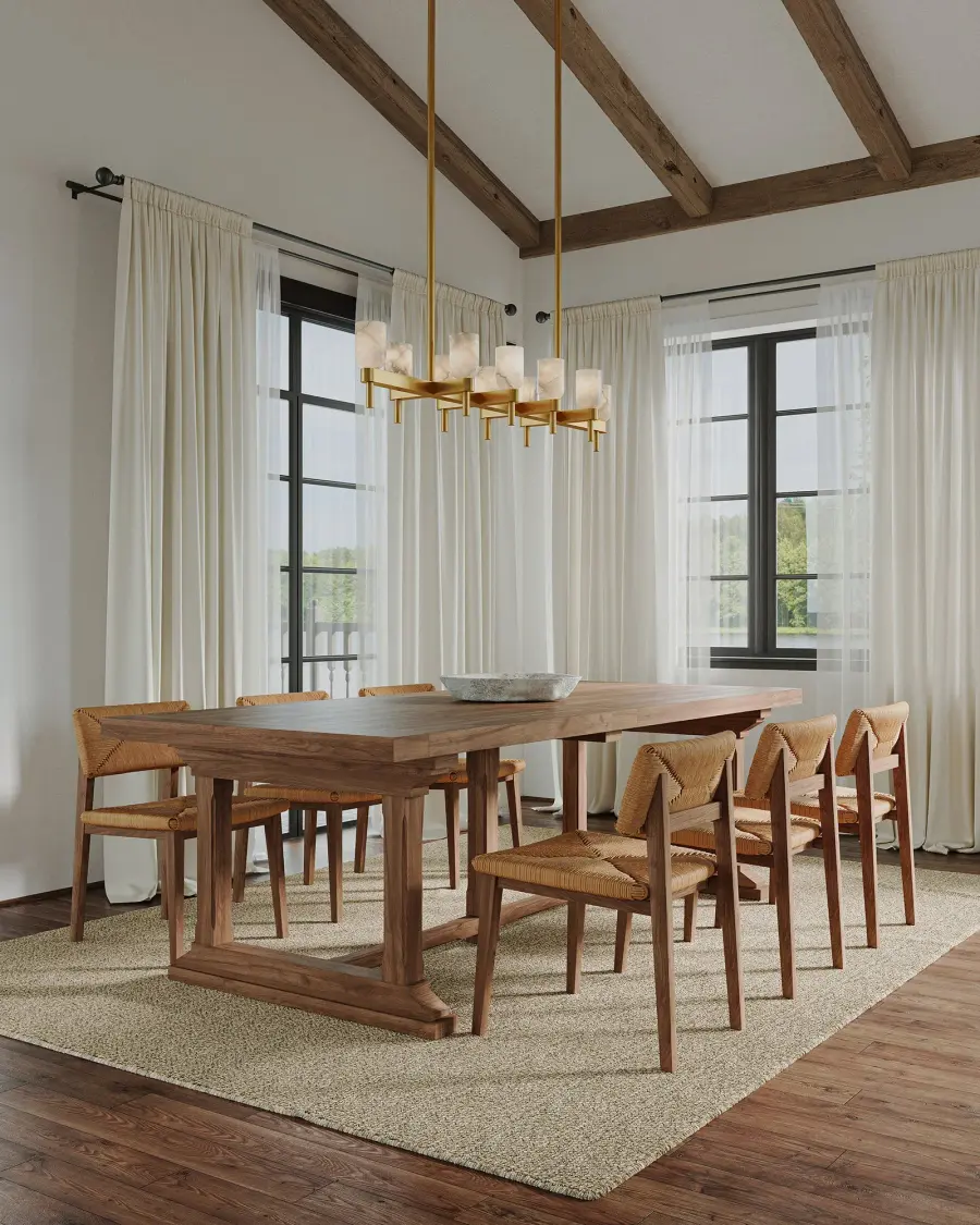 Lucian 52-Inch Linear Pendant in Polished Nickel with Alabaster - Image 3