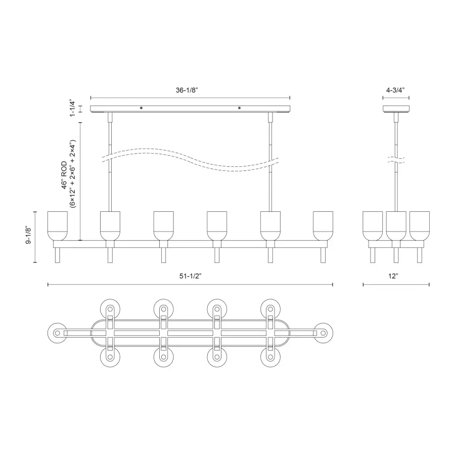 Lucian 52-Inch Linear Pendant in Polished Nickel with Alabaster - Image 22