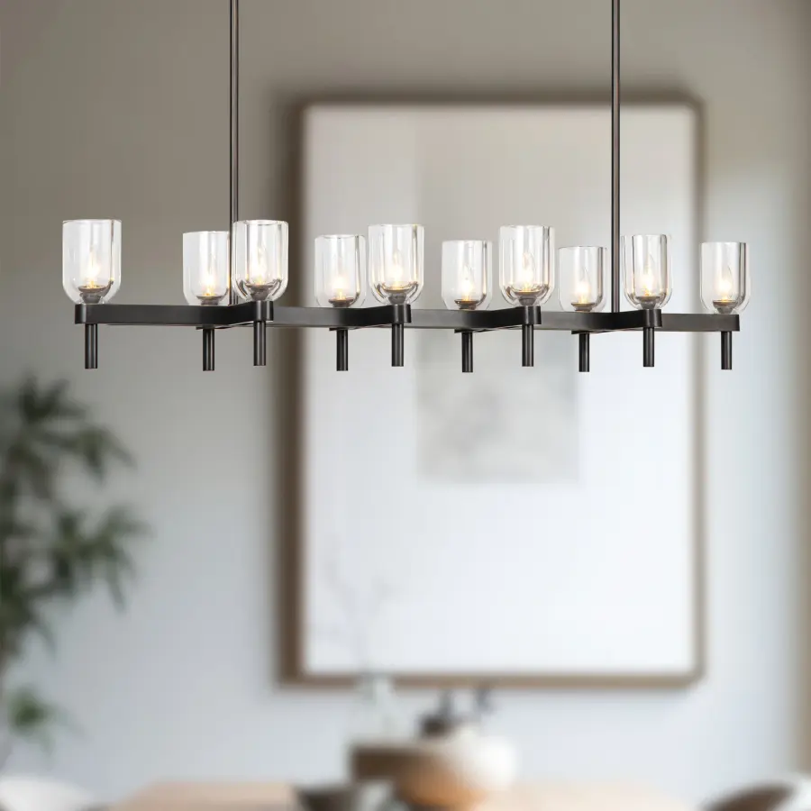 Lucian 52-Inch Linear Pendant in Polished Nickel with Alabaster - Image 7