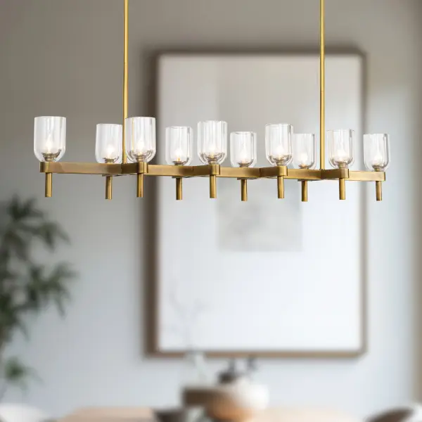 Lucian 52-Inch Linear Pendant in Polished Nickel with Alabaster - Image 9